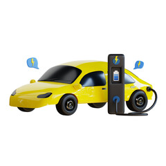 3d illustration, Electric car alternative energy for the future