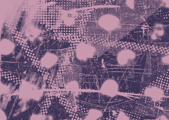 Aesthetic dotted design element. Duo tone poster . Modern art .Abstract composition . Half tone background. Halftone dots texture effect .Contemporary vector design