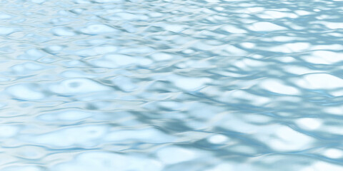 Water surface above water surface ripples reflected sunlight 3D illustration