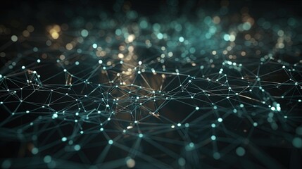 Obraz premium Abstract digital background with connecting dots and lines. Network connection structure. 3d rendering.GenerativeAi