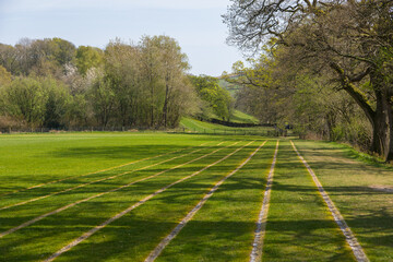 View of the buildings and gardens of the Sedbergh village. Yorkshire Dales, England, UK.