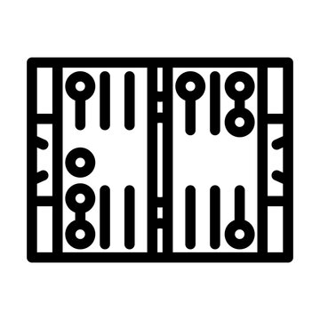 recommend clip art: backgammon game board table line icon vector illustration