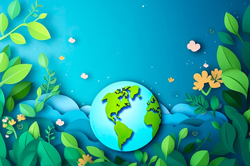 Naklejka na ściany i meble World Environment Day. Ecology, sustainability, environmental conservation, global warming prevention, water and wildlife protection and climate change concepts. Generative AI.