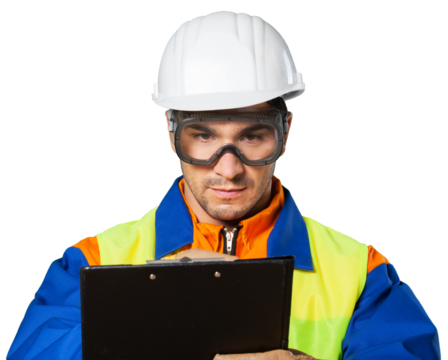 Young male construction Worker with hard hat