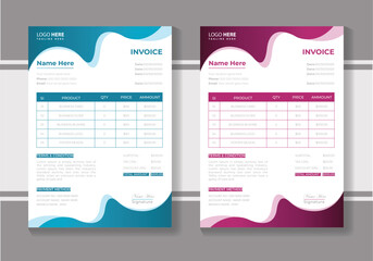 design template,  invoices templates. Price receipt, payment agreement and invoice bill template. Business sales pricing invoices, accounting or bill receipt. Invoice document page isolated vector set