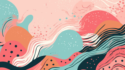 Vector Abstract background with hand drawn textures, Memphis style. 