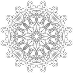 Leaf Flower Petal Coloring Mandala Art Simple Graphic Shape Vector Floral Oriental Outline Vintage Decorative Elements Pattern Illustration Islam Arabic Indian Turkish Mystic Religion Morals Lotus