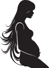 Pregnant girl, Pregnant woman silhouette vector illustration isolated on white background, SVG