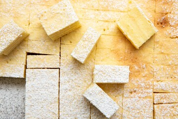 Closeup shot of a cake.