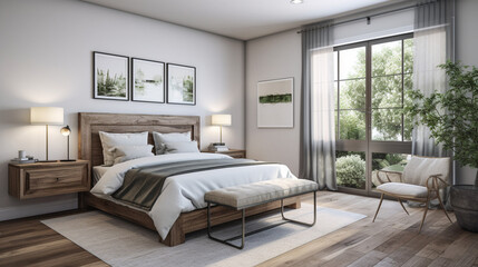 Fototapeta premium interior of a bedroom