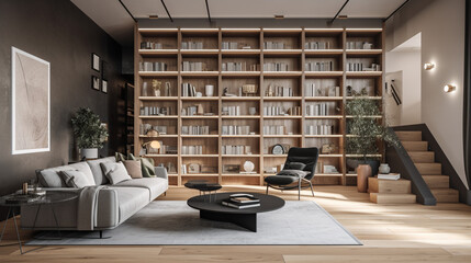 modern home library reading room