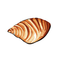 Vector Seashell watercolor illustration. Hand drawn underwater element design. Artistic vector marine design element. Illustration for greeting cards, printing and other design projects.