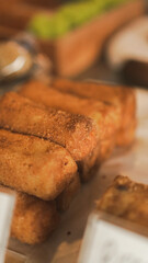 fried risole or risoles goreng, its a kind of pastry made by placing the stuffing on top of the dough, then folded and tightly closed. can be sweet or savory, pastries with meat beef or chicken