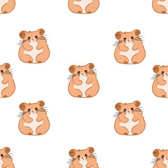 pattern with  cartoon hamster