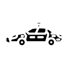 police car crime glyph icon vector illustration
