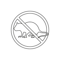 No rat icon. Vector. Line style.	