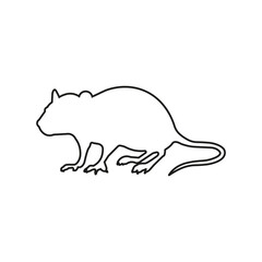 Rat icon. Line silhouette. Vector illustration.