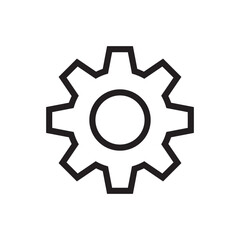 Settings Gear Flat Line Icon Vector Illustration