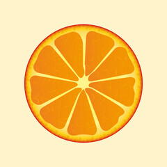Fototapeta na wymiar Oranges with orange slice and half orange illustration vector