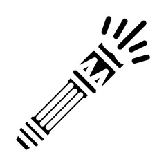 Obraz premium police flashlight crime glyph icon vector illustration