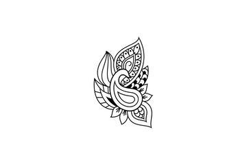 Peacock logo in zentangle design style