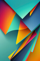Abstract colorful background with lines and geometric shapes. Generative AI