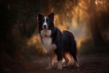 The Border Collie in this environmental portrait is a natural beauty, with a park complementing its charm, with generative AI technology