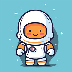 cute astronaut mascot vector cartoon style