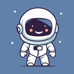 cute astronaut mascot vector cartoon style