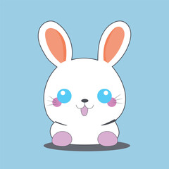 cute rabbit mascot vector cartoon style