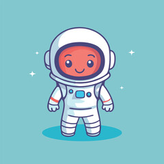 cute astronaut mascot vector cartoon style