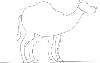 A camel for sacrifice. Eid al-Adha one-line drawing