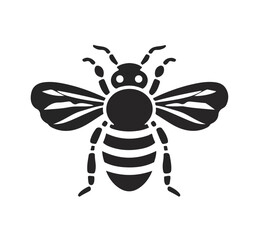 Projection of a cartoon bee on a white background. Vector illustration, print for background, print on fabric, paper, wallpaper, packaging.	
