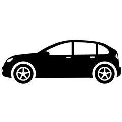 Fototapeta na wymiar Hatchback car icon vector. Vector illustration of hatchback car. Vehicle icon of crossover car for design regarding transportation, automotive and automobile. Silhouette of transportation