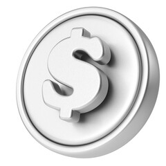 Dollar sign. 3D coin. 3D illustration.
