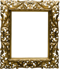 Goldener antiker Bilderrahmen / Spiegelrahmen freigestellt