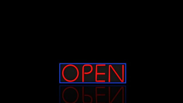 Open Neon Sign turns on itself animation
