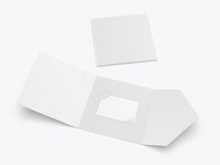 Cardholder And Plastic Card Mockup Blank Template, 3d render illustration.