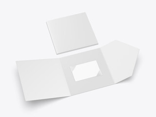Cardholder And Plastic Card Mockup Blank Template, 3d render illustration.