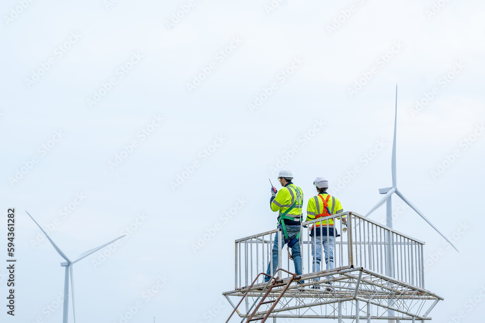 Poster wind turbine engineer,engineer maintains and controls wind turbine energy generation on wind turbine