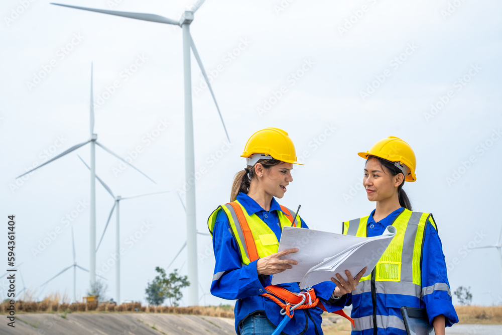 Poster wind turbine engineer,engineer maintains and controls wind turbine energy generation on wind turbine