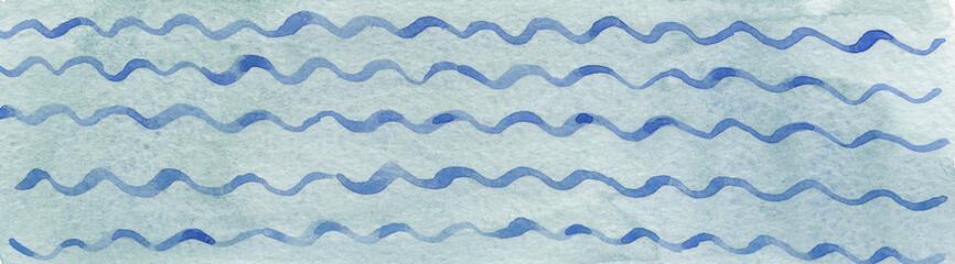 Fototapeta premium Blue wave pattern. Blue wavy stripe marine texture background. Stripe seamless background, for wrapping, wallpaper, textile. paint ink brush strokes.