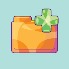 New Folder Illustration Concept with Plus Sign Vector