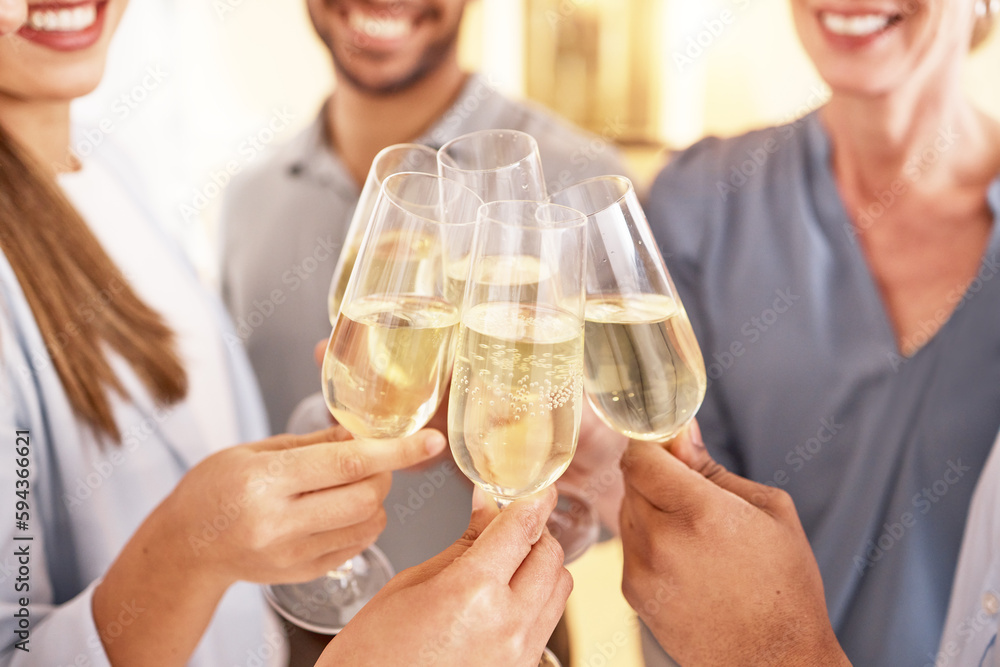 Poster rounding off the year with a joyous celebration. closeup shot of a group of unrecognisable businessp