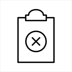 Clipboard Icon. Black flat style on white background.