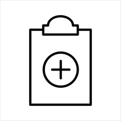 Clipboard Icon. Black flat style on white background.