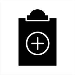 Clipboard Icon. Black flat style on white background.