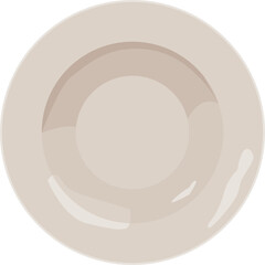 glass ceramic plate for food illustration icon flat style