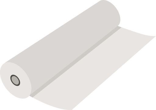 paper for printing and drawing white in a roll flat style illustration