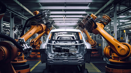 Fototapeta premium Automobile assembly line production